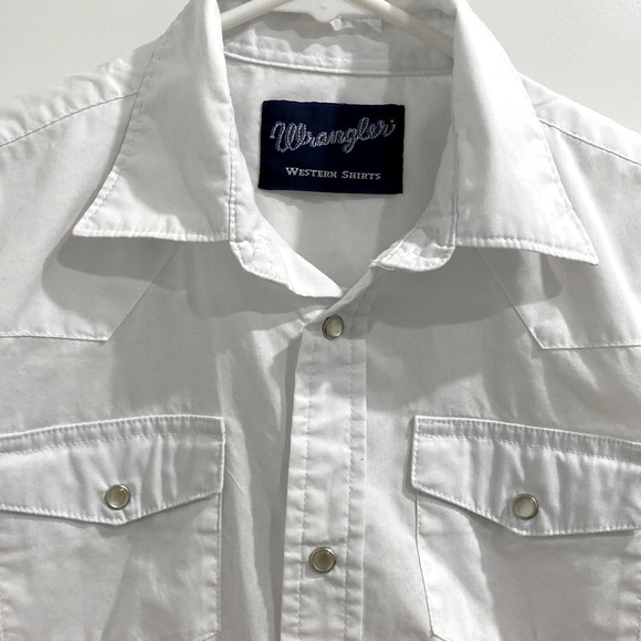 Wrangler Boys Long Sleeve Western Pearl Snap Button Down Shirt | Size Large - Picture 4 of 7